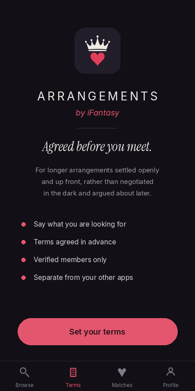 Arrangements app screen