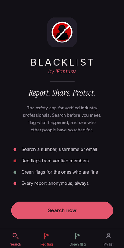 Blacklist app screen