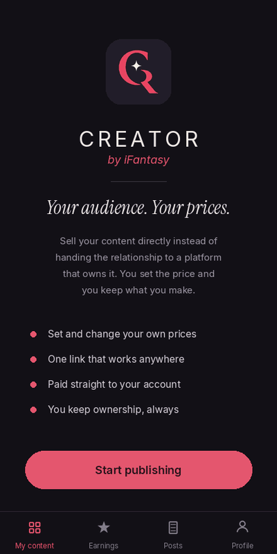 Creator app screen