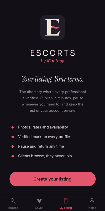 Escorts app screen